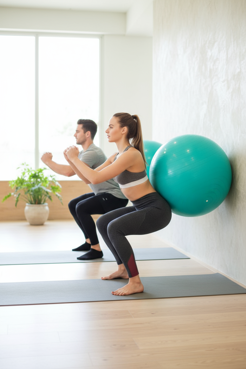 Yoga Ball Lifestyle - Both Using Balls